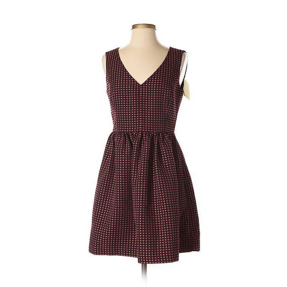 NWT $129 QMack Black & Red Polka Dot Sleeveless Fit & Flare Short Retro Dress 0